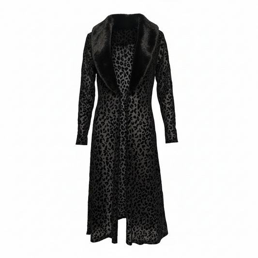 Leopard Print Mesh Coat